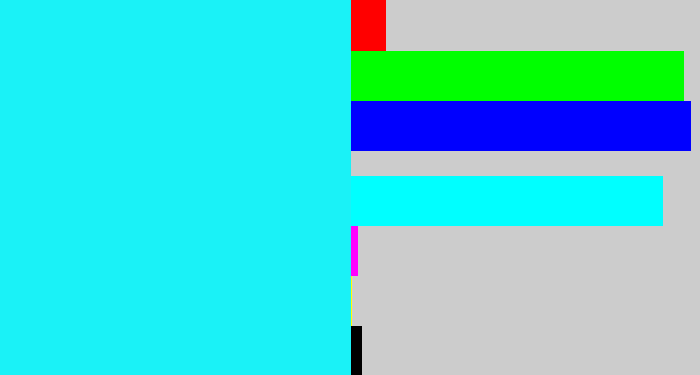 Hex color #1af2f7 - bright light blue