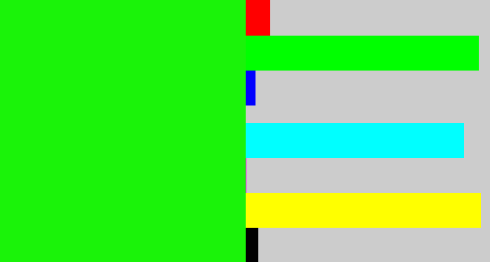 Hex color #1af309 - highlighter green