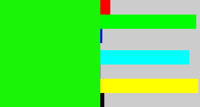 Hex color #1af406 - highlighter green