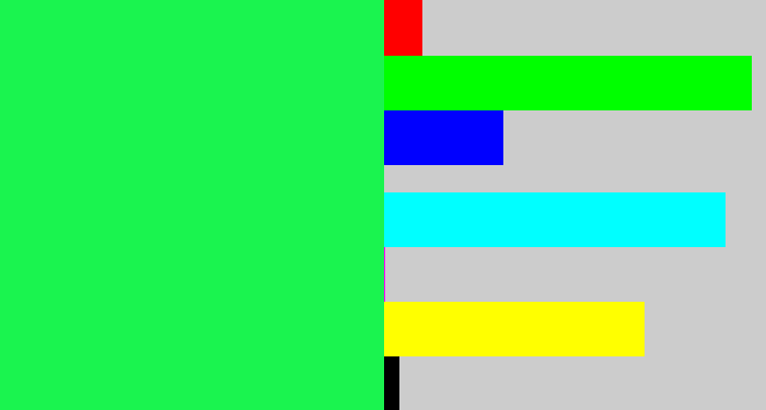Hex color #1af44f - bright light green