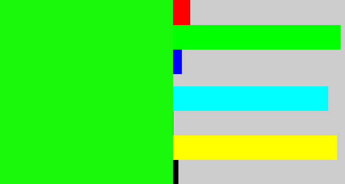 Hex color #1af80c - highlighter green