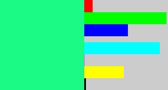 Hex color #1af984 - wintergreen