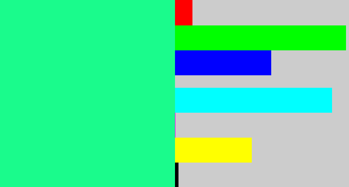 Hex color #1afb8c - wintergreen