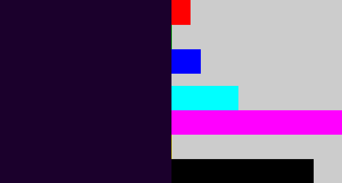 Hex color #1b002c - very dark purple