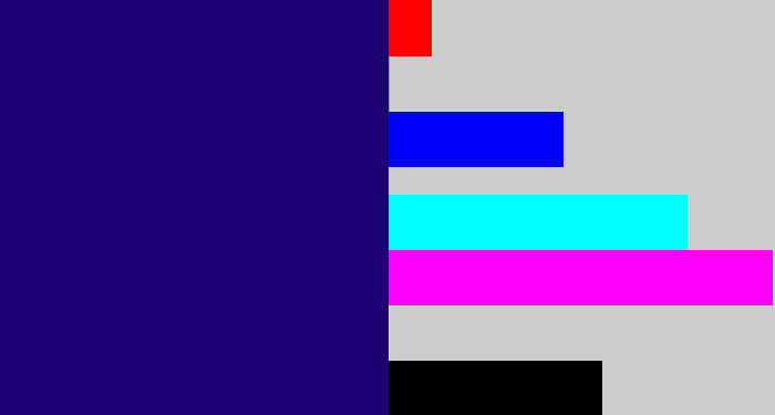 Hex color #1b0174 - deep blue