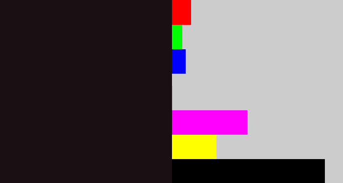 Hex color #1b0f14 - almost black