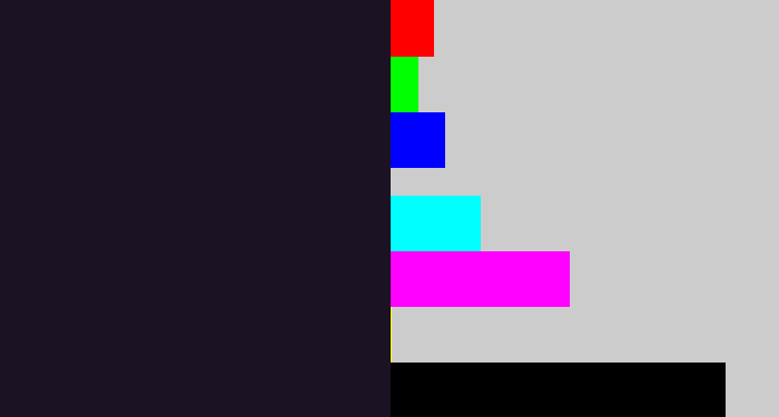 Hex color #1b1323 - dark