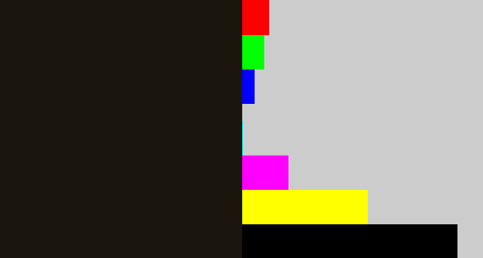 Hex color #1b160d - almost black