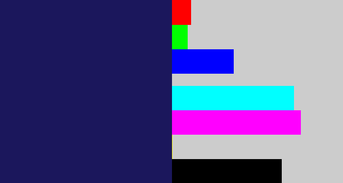 Hex color #1b175c - dark indigo