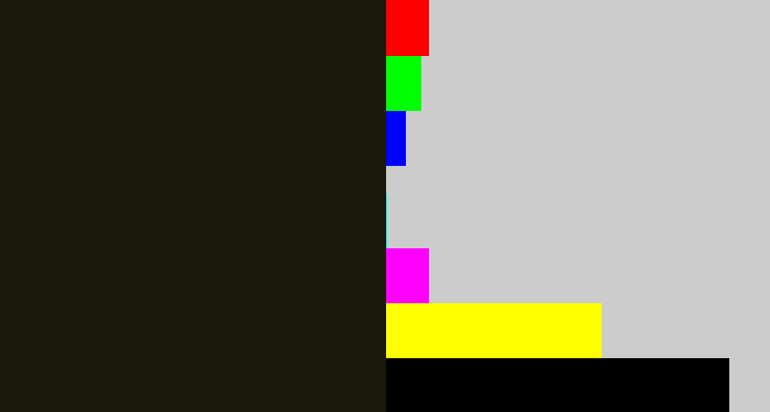 Hex color #1b180c - almost black