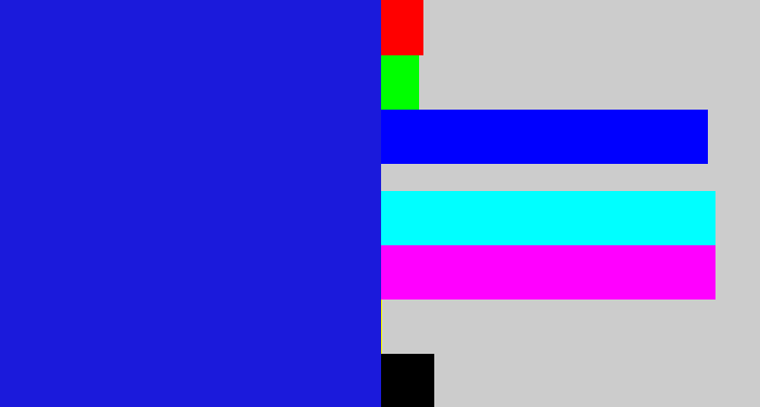 Hex color #1b1adb - ultramarine blue