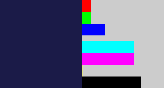 Hex color #1b1b48 - dark indigo
