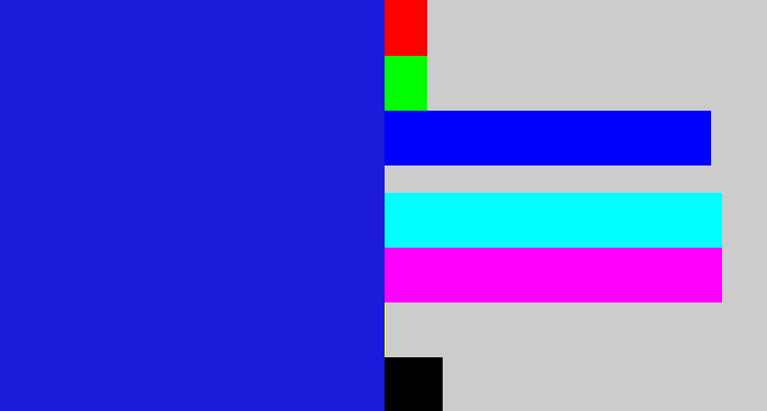 Hex color #1b1bd9 - ultramarine blue