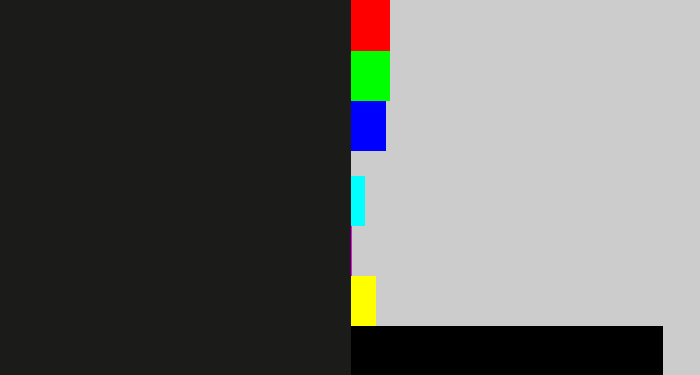 Hex color #1b1c1a - dark