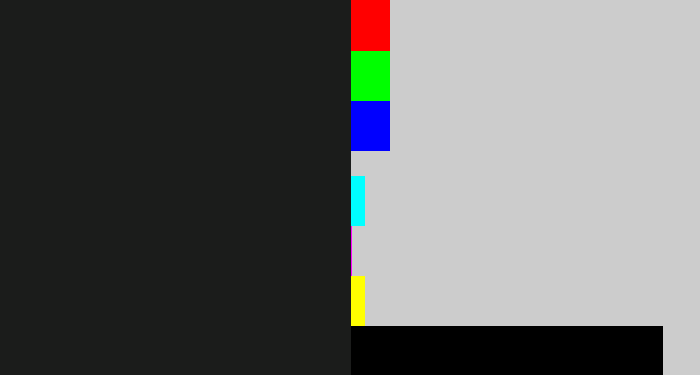 Hex color #1b1c1b - dark