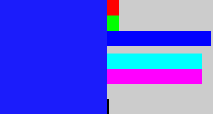 Hex color #1b1cfb - vivid blue