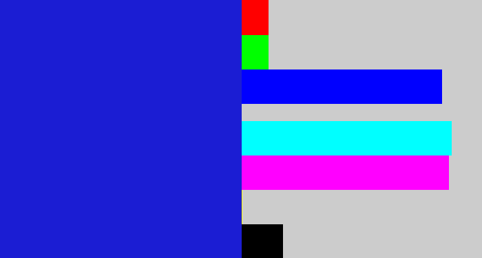 Hex color #1b1dd3 - ultramarine blue