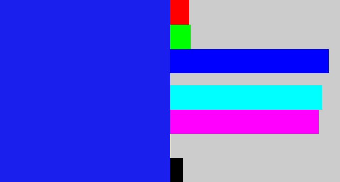 Hex color #1b1fed - vivid blue