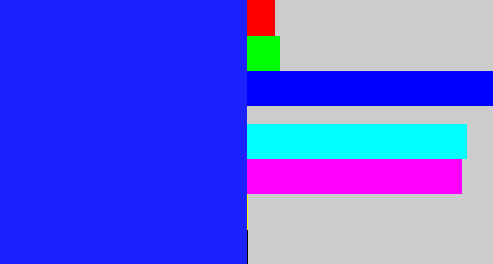Hex color #1b22ff - vivid blue