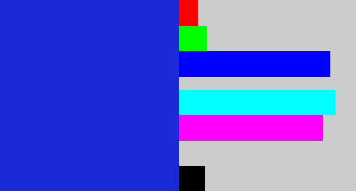 Hex color #1b2ad8 - blue blue