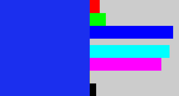 Hex color #1b2fee - vivid blue