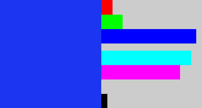 Hex color #1b35f0 - vivid blue