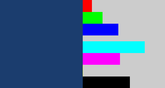 Hex color #1b3d6e - dark slate blue