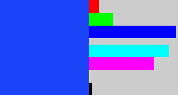 Hex color #1b44f8 - vivid blue