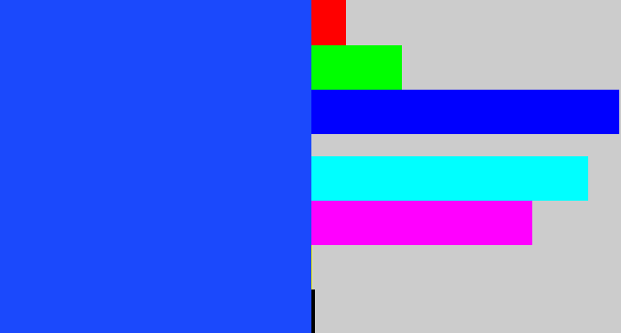 Hex color #1b49fc - electric blue