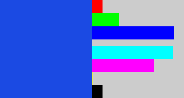 Hex color #1b4ae3 - azul