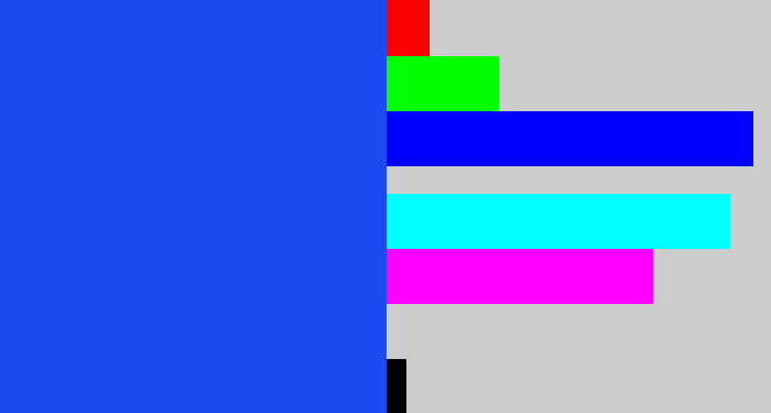 Hex color #1b4af1 - azul