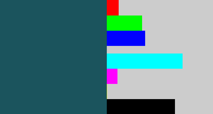 Hex color #1b545d - dark slate blue