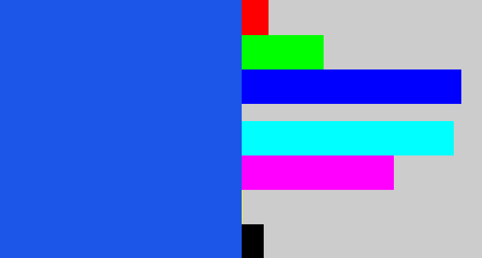 Hex color #1b56e9 - azul