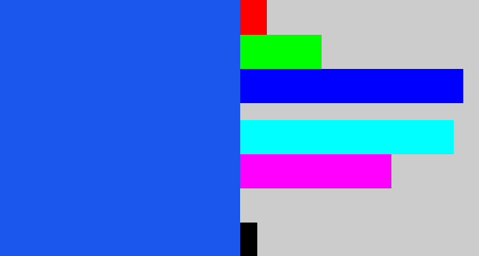 Hex color #1b57ec - azul