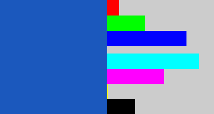 Hex color #1b58bd - mid blue