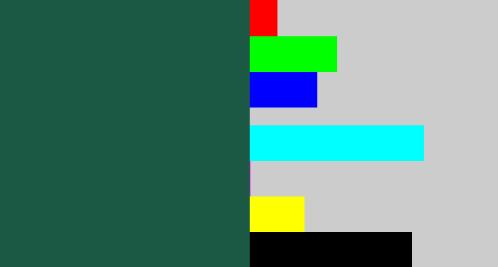 Hex color #1b5945 - dark green blue