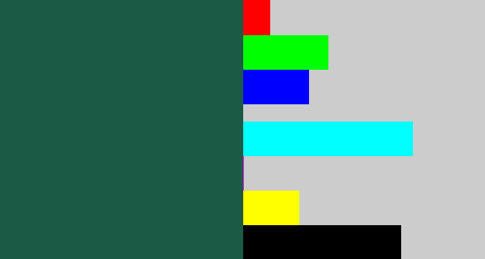 Hex color #1b5a45 - dark green blue