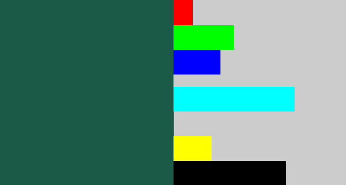 Hex color #1b5a46 - dark green blue