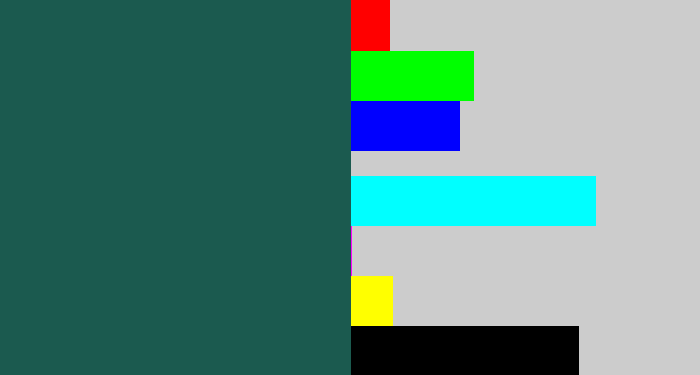 Hex color #1b5a4f - dark green blue
