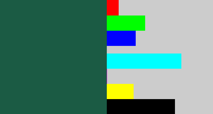 Hex color #1b5b44 - dark green blue