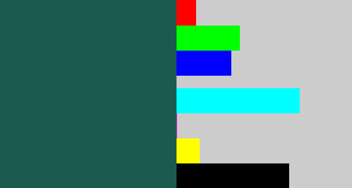 Hex color #1b5b4f - dark green blue