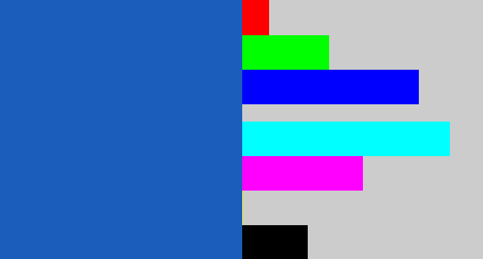Hex color #1b5dbb - mid blue