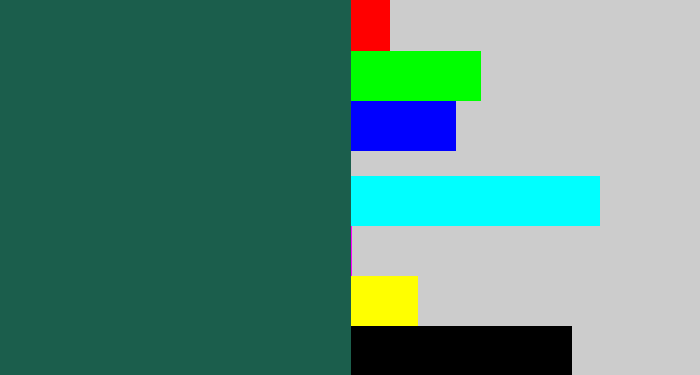Hex color #1b5e4c - dark green blue