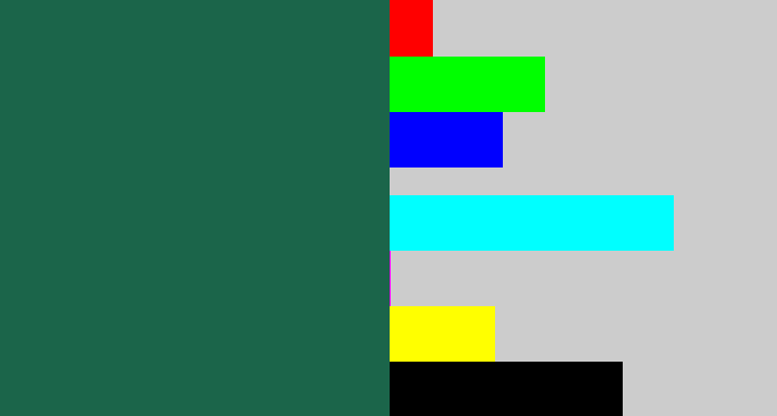Hex color #1b654a - dark green blue
