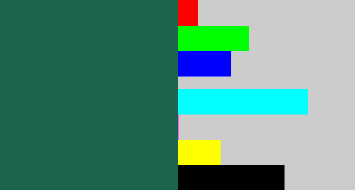 Hex color #1b654d - dark green blue