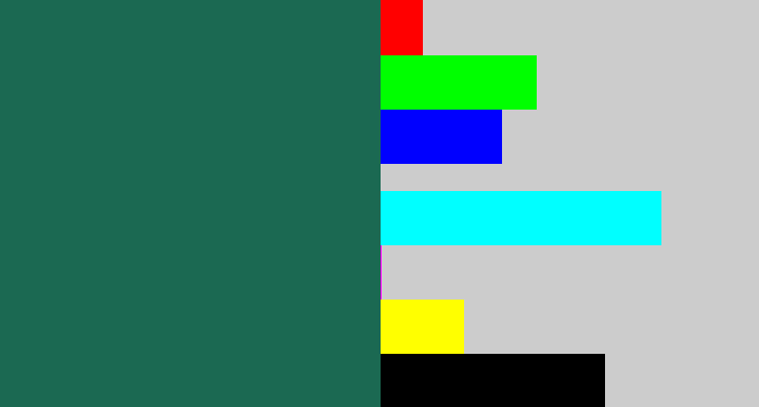 Hex color #1b6952 - dark green blue