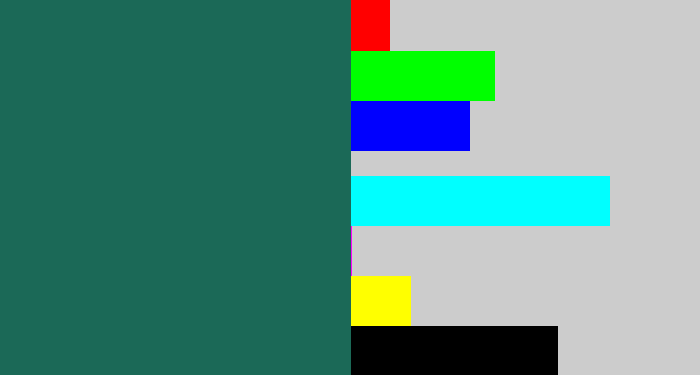 Hex color #1b6957 - dark green blue