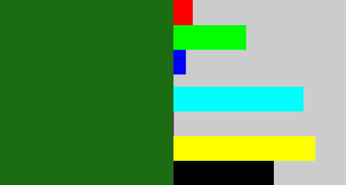 Hex color #1b6c13 - tree green