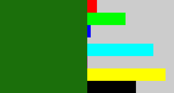 Hex color #1b6f0b - tree green