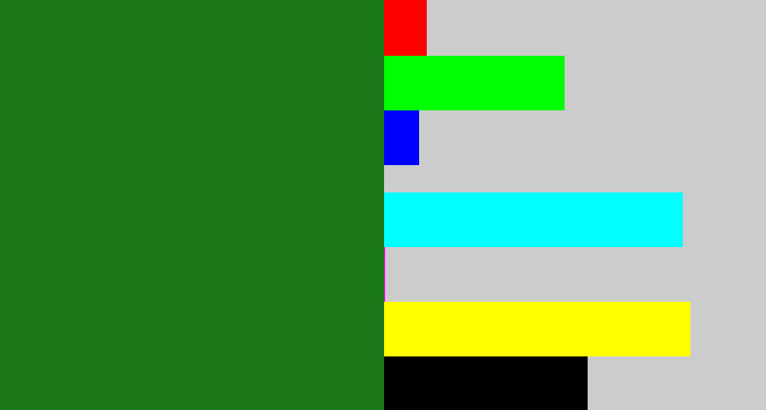 Hex color #1b7818 - tree green